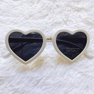 Pixie White Girl Heart-shape Sunglasses